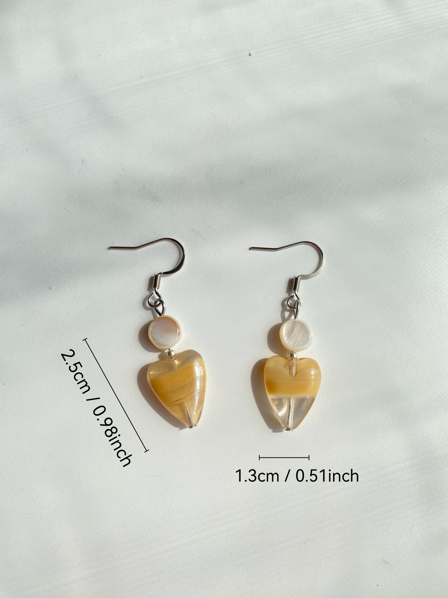 Heart-shaped Seashell Earrings
