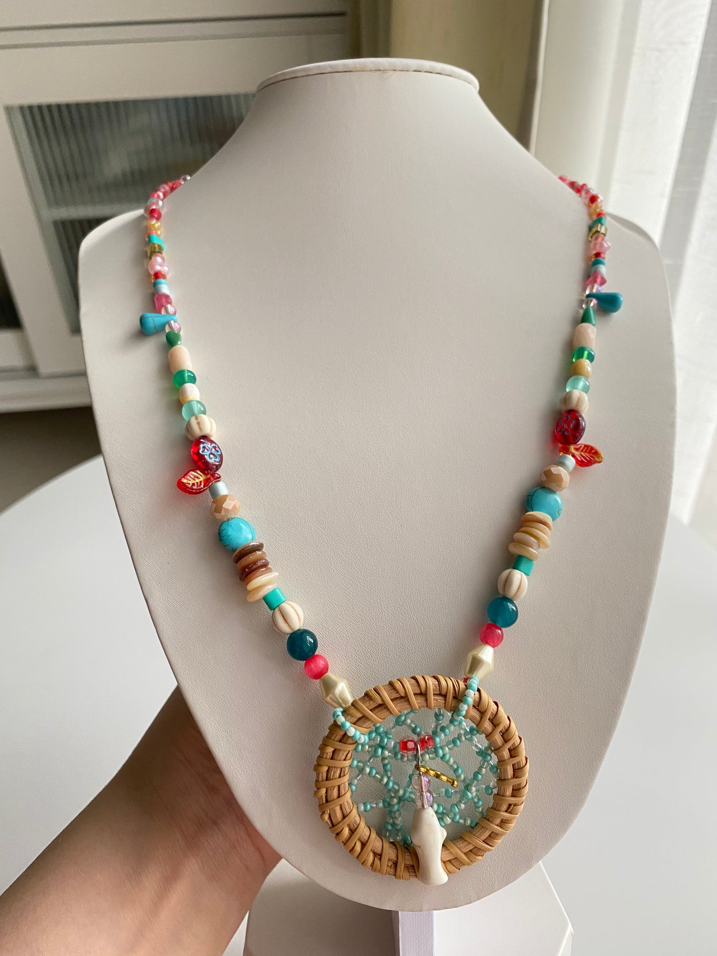 Exaggerated Dreamcatcher Pendant Ethnic-style Extra-long Sweater Necklace