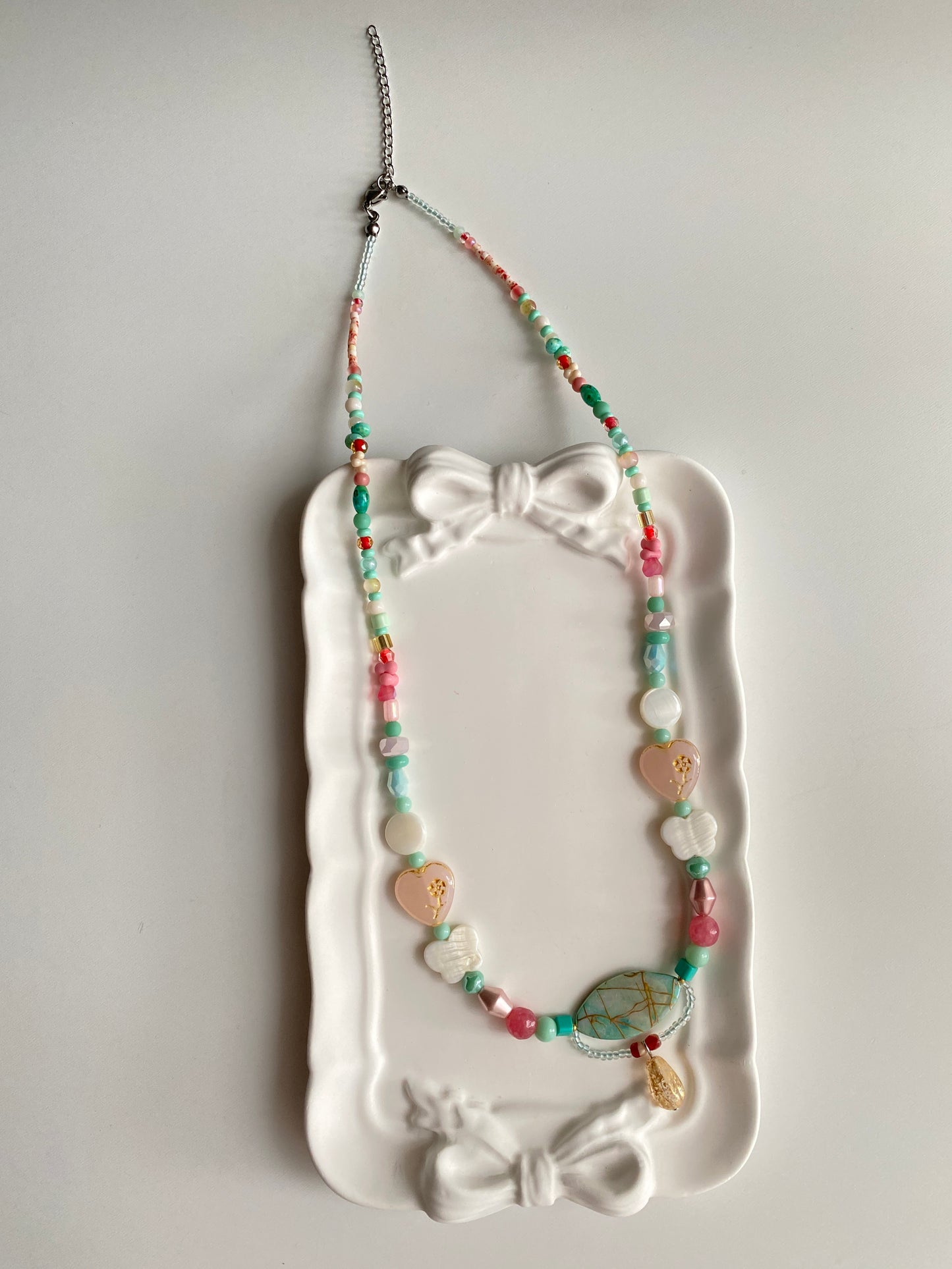 Ethnic-style Long Necklace with Butterfly and Heart Motifs