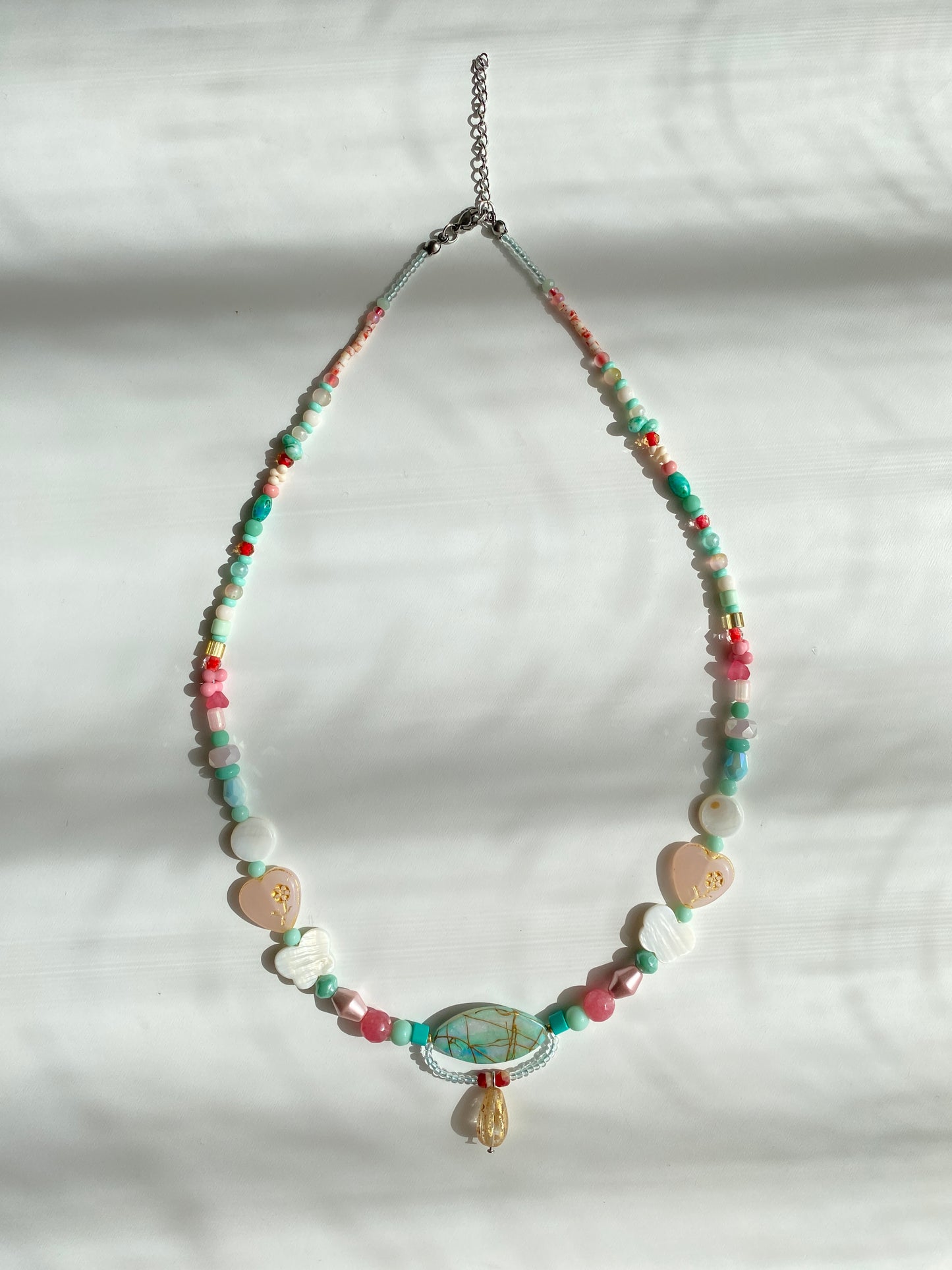 Ethnic-style Long Necklace with Butterfly and Heart Motifs