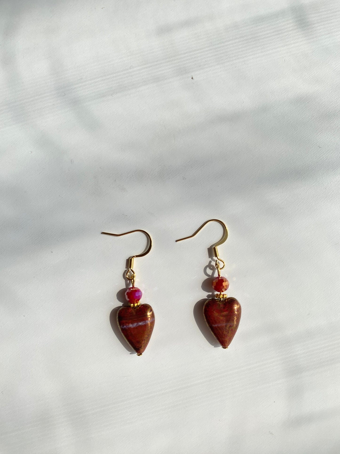Vintage Red Heart Earrings