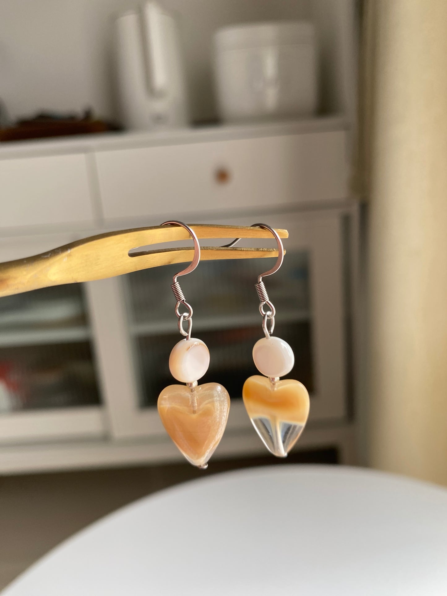 Heart-shaped Seashell Earrings
