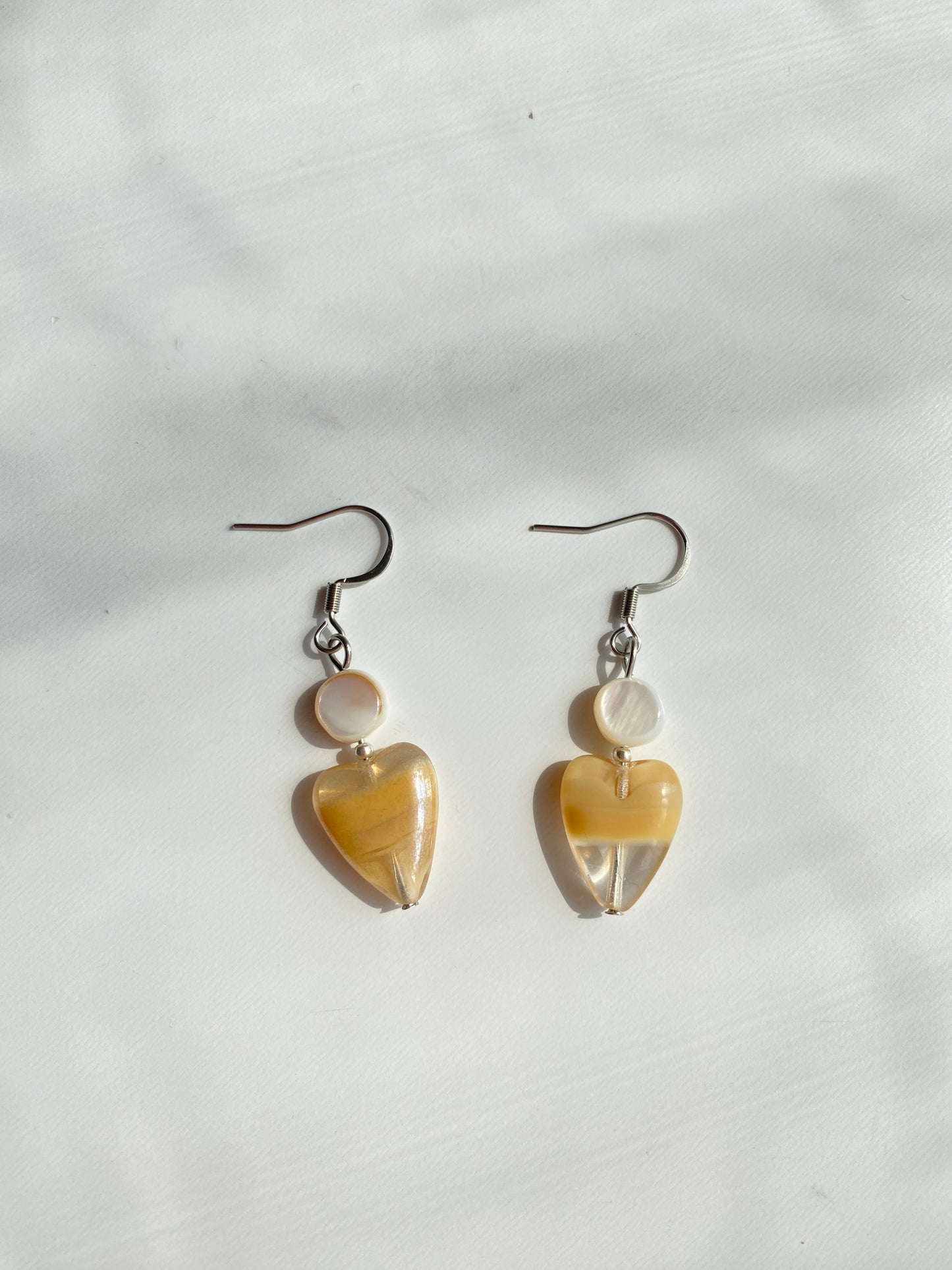 Heart-shaped Seashell Earrings