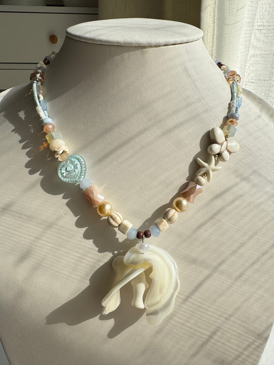 shell, dolphin and starfish heavy craftsmanship necklace