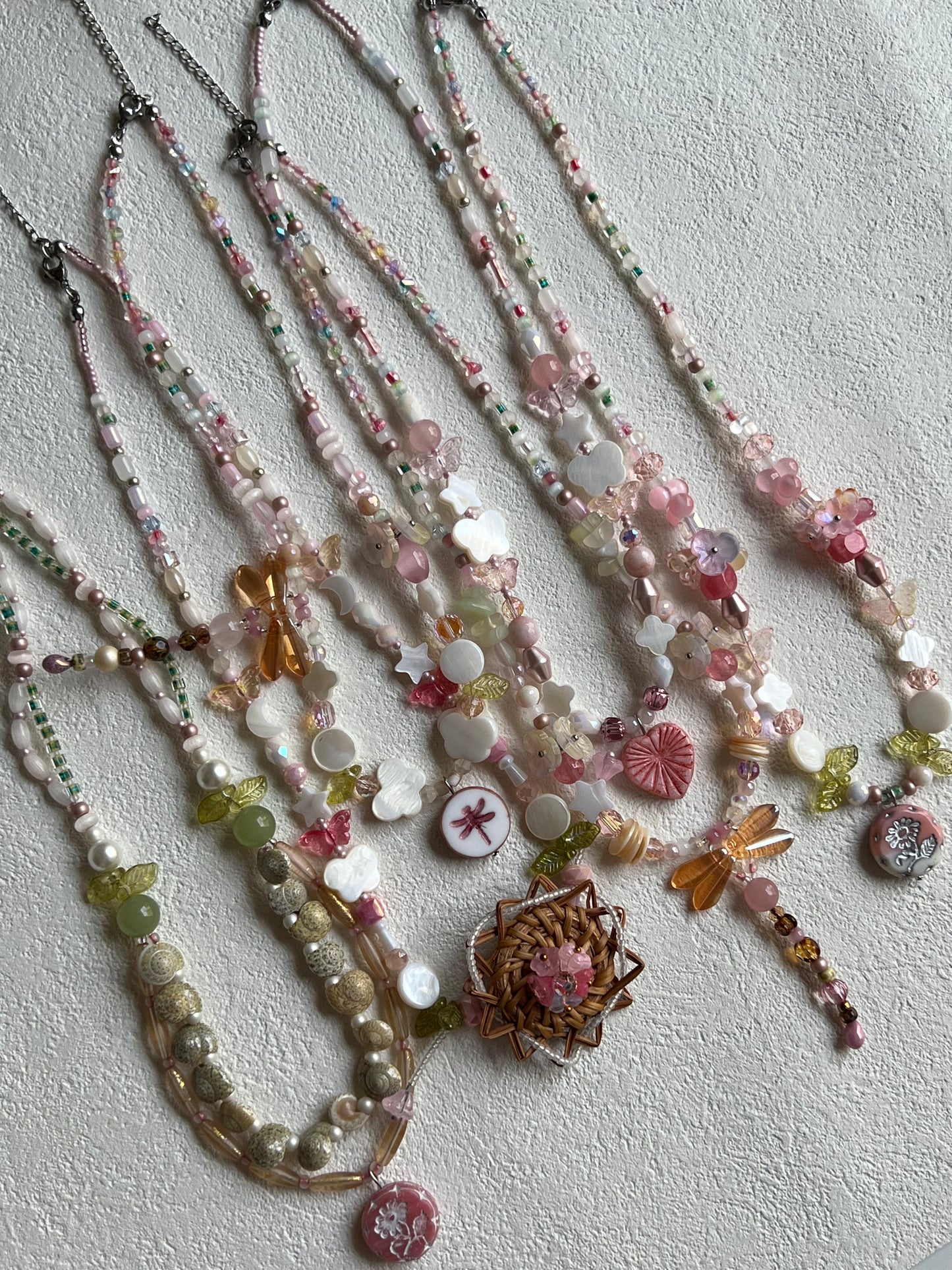 HuibenCraft 1-of-1 Pink Childhood Dream Beaded Necklace