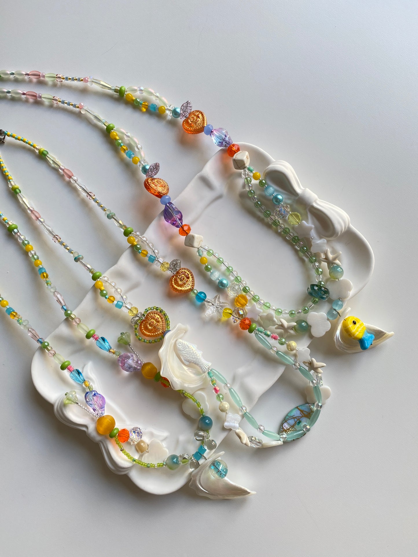 HuibenCraft 1-of-1 Seaside Shell Fish Necklaces
